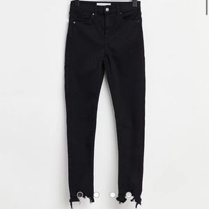 Topshop Jamie Black Jeans with Raw Hem